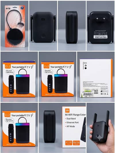 Mi WiFi Extender,Karaoke Speaker & Mic, Pop Filter
