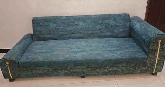 3 seater- Teal green sofa cumbed-good condition
