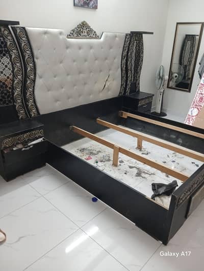 King Bed with Side Tables and without Mattress