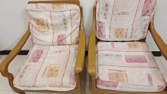 wooden 3 and 2 seater sofa set