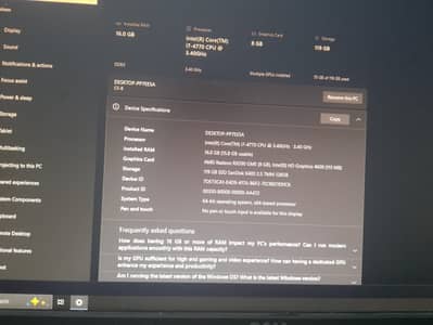 `Complete Gaming Setup i7 4th Gen RX 590 8GB 16GB RAM + Monitor + KB