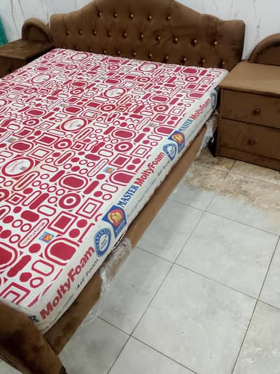 sheesham poshish bed and mattress