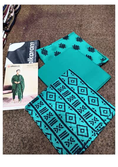 Premium  Lawn 3 Piece Unstitched Suit | Alkaram Inspired | Ladies