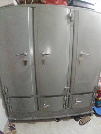Three door Iron/Steel wardrobe for sale