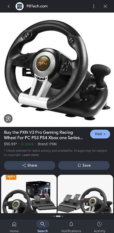 pxn brand steering wheel for ps4
