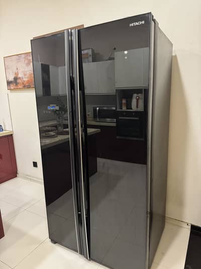 Hitachi double door fridge and freezer