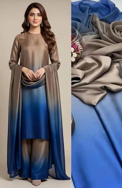 shamooz silk 3pc unstitch dress
