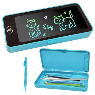 Pencil Box with LCD Writing Tablet | Kids Stationery Box with Writing