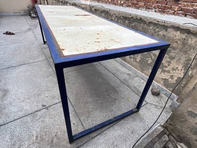 Heavy Duty Iron Table 10x3 ft – Strong Steel Frame for Workshop/Office