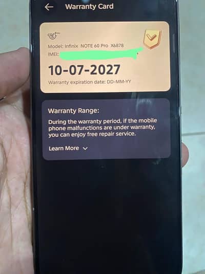 Infinix Note 60 Pro 8GB/256GB - 6 Days Used - Full Warranty