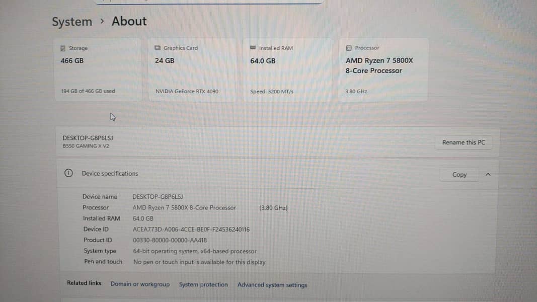 RTX 4090 24GB Gaming / AI Workstation PC – Ryzen 7 5800X| 64GB RAM | 5