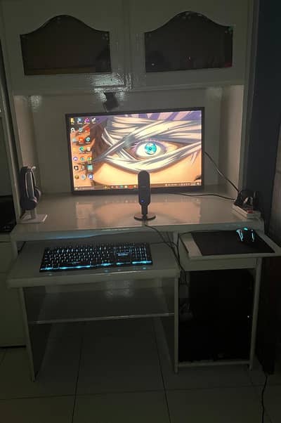 the wooden computer table