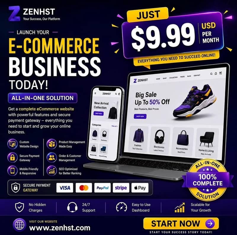 Professional E-commerce Website Development | Zenhst Digital Solutions 0