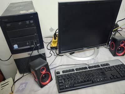 core i5 3rd gen PC with 2 speakers and folding monitor