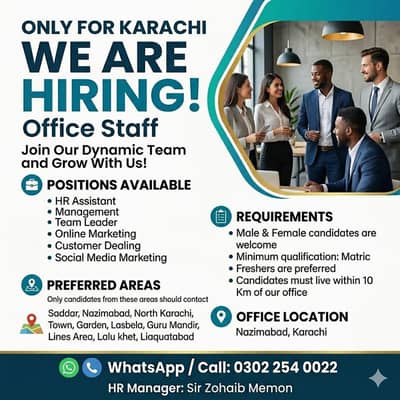 Indoor Office Work || Male & Female || Office Work || Part /Full Time