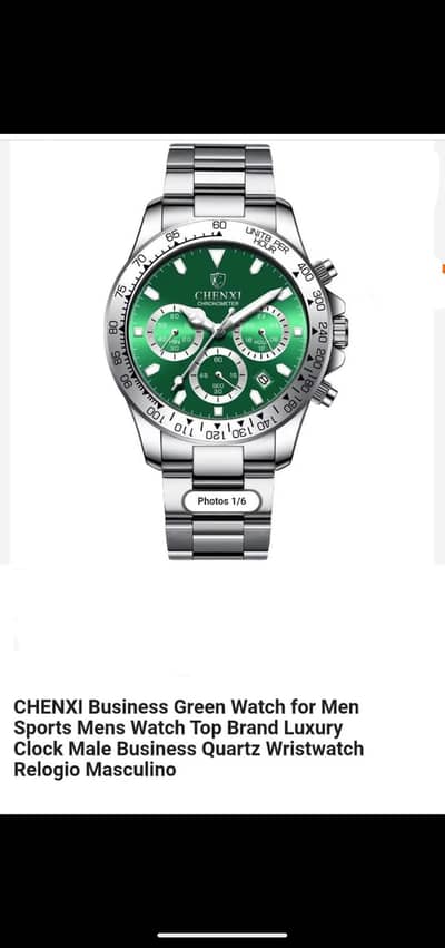 CHENXI Business Green Watch For Men International (Relogio Maculino)