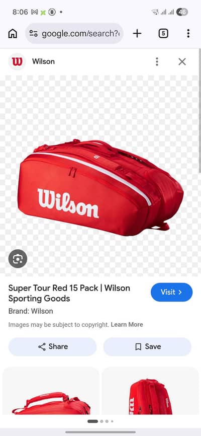 wilson 15 racket tennis bag