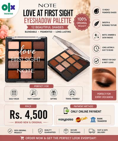 Note Love At First Sight Eyeshadow Palette | 12 Beautiful Shades | 10
