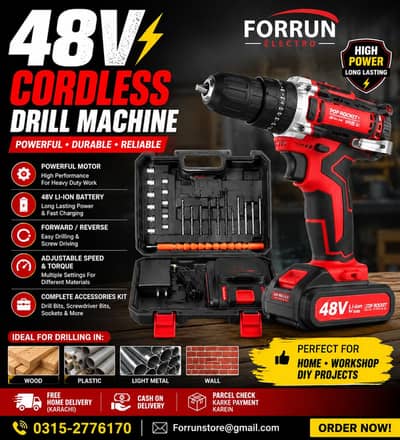 Rechargeable Drill  machine 48v double batteries