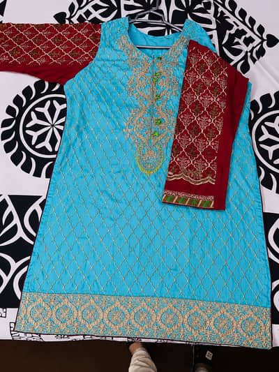 Fancy lawn suit 3pc stitched