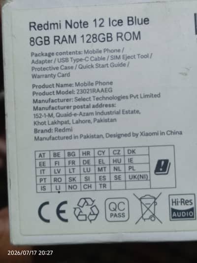 Redmi Note 12       8/128