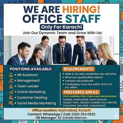 Indoor Office Work || Male & Female || Office Work || Part /Full Time