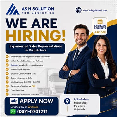 Hiring Experienced Sales Representatives and Dispatchers