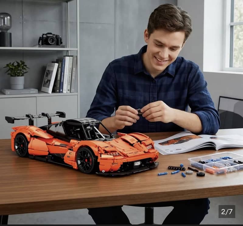 Technic orange hypercar blocks 2