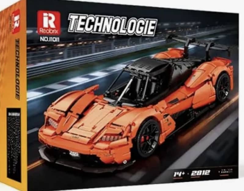 Technic orange hypercar blocks 5