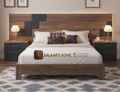 New Modern Furniture | Factory Direct Price | Bed with 2 Side Tables
