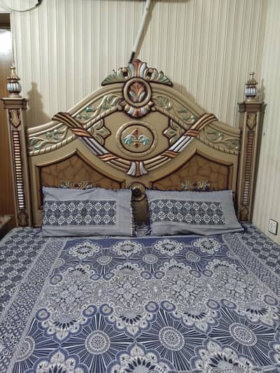 double Dico bed With 2 side tables dressing 03214546925
