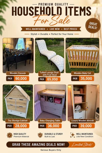 Premium Household Furniture for Sale | Like New Condition