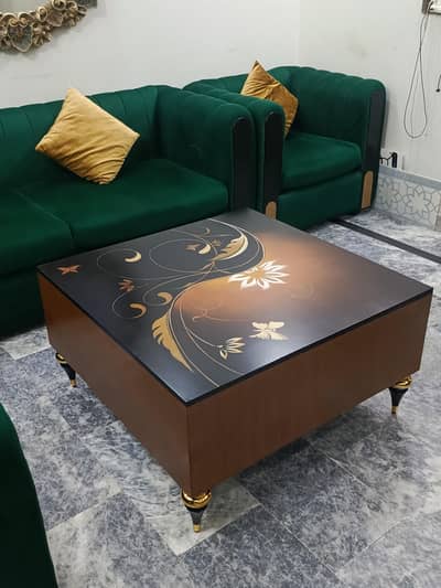 Dico Paint Wooden Center Table 3x3 foot