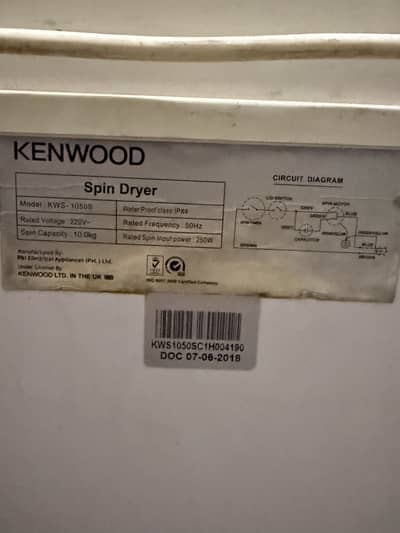 Kenwood 10 kg spiner