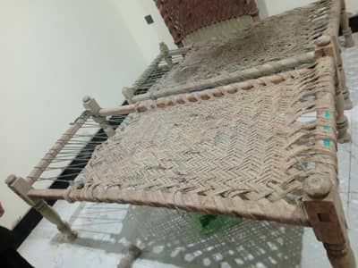 2 wooden charpai hand made
