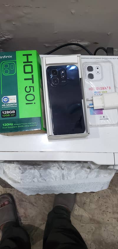 Infinix Hot 50i full box 6,+4 128 not open no fault exchange  mobile