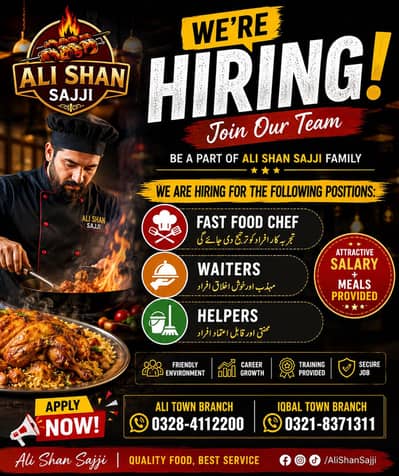 Job Opportunities for mail staf  FASTFOOD CHEF, Helper, Waiters