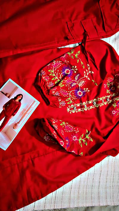 New embroided cord set with farshi shalwar