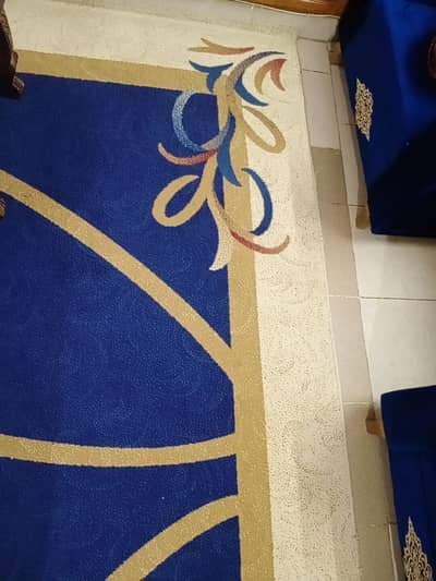Blue and gold carpet