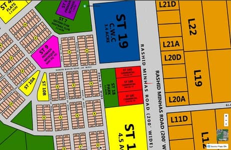 2017 Sq. Yards Prime Commercial Plot for Sale Main Rashid Minhas Road