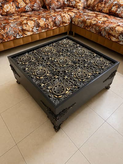 Luxury Hand-Carved Wooden Center Table | Antique Design