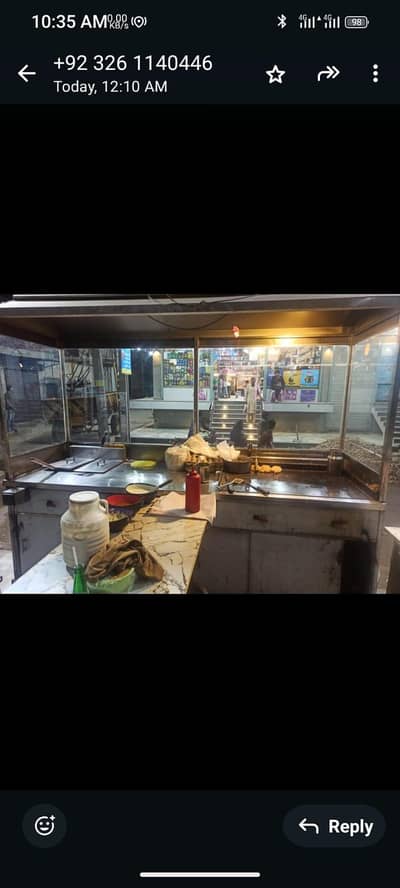 15 Chairs 4 tables 1cash counter 1 Big Counter Burger Shawarma