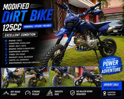  Modified Dirt Bike / Pit Bike 125cc – Excellent Condition