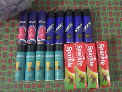 Cosmetics Lot - 17 Pieces Admiral Broche Spray Toothpaste