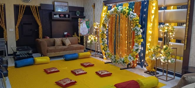 Mayun Decoration, Flower Decoration, Lighting Decoration, Mehndi Decor