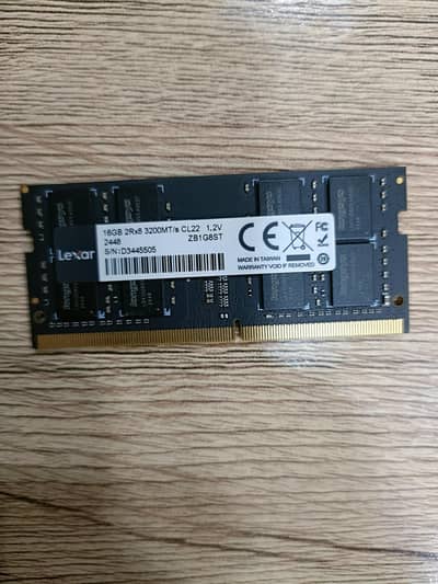 Lexar 16GB DDR4 Laptop RAM 3200MHz – Like New