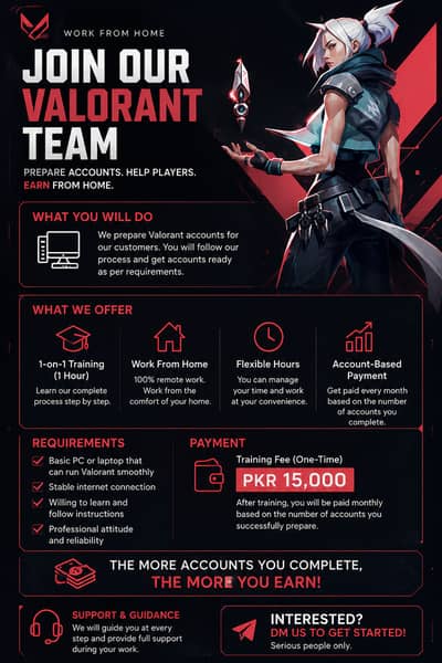 Get Paid to Work With Valorant Accounts