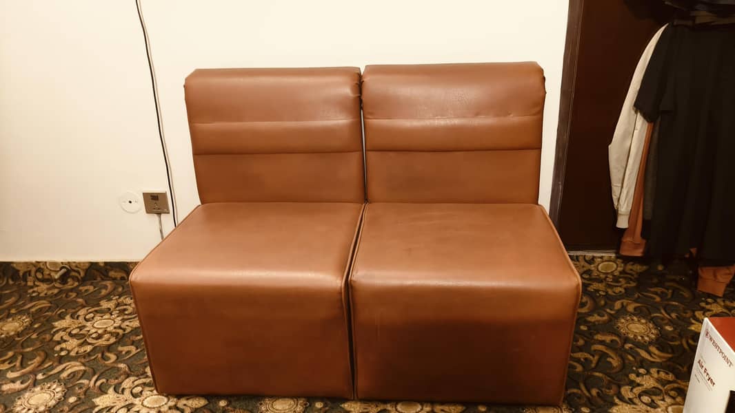 leathers two seater sofa 0