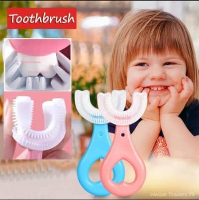 Kids Pink U-Shaped Toothbrush - Soft Silicone Brush (Ages 2-6)