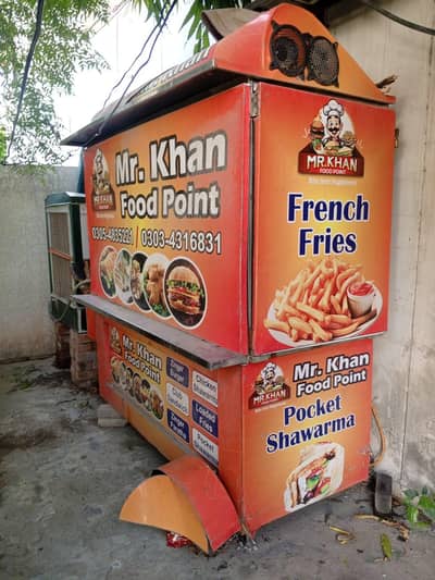 Food Cart steanless steal non magnet hot plate & automatic fryer.